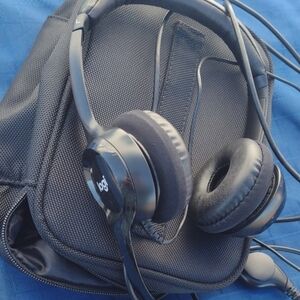 Logitech Black Headset with Case NWOT